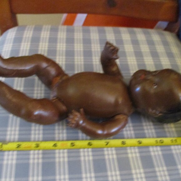 VTG 11" Black baby boy composition Doll, w/jointed limbs doll 1930's. TLC - Picture 3 of 11